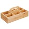 mDesign Bamboo Wood Tea Storage Organizer Caddy Tote Bin, with Handle - Natural